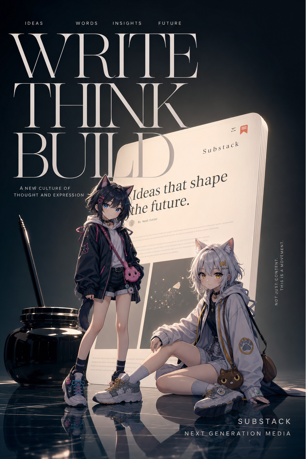 Substack ブランディング - WRITE / THINK / BUILD